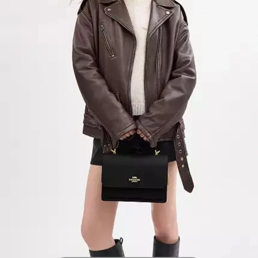 New Coach Klare Top Handle Bag Elegant Black Leather Handbag